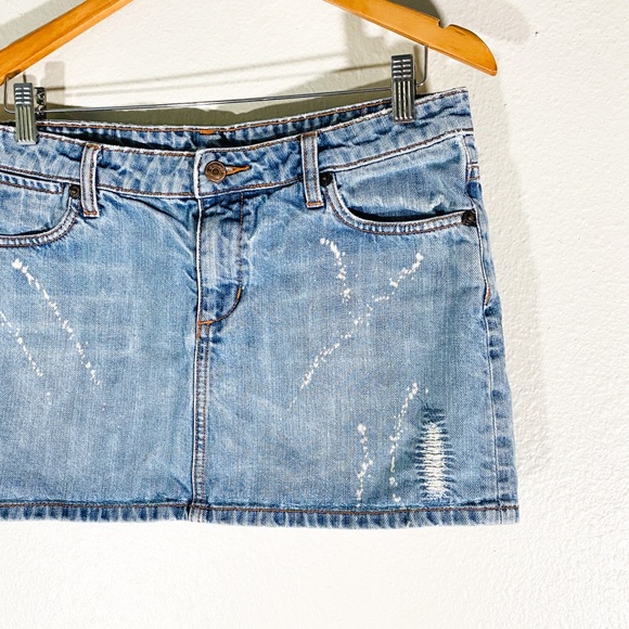 Seven for all mankind paint splattered denim skirt - Picture 3 of 7